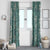 Hawaii Vintage Green Hibiscus Tapa Pattern Window Curtain