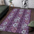 Hawaii Vintage Violet Hibiscus Tapa Pattern Area Rug