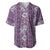 Hawaii Vintage Violet Hibiscus Tapa Pattern Baseball Jersey