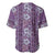 Hawaii Vintage Violet Hibiscus Tapa Pattern Baseball Jersey