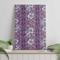 Hawaii Vintage Violet Hibiscus Tapa Pattern Canvas Wall Art LT05 - Polynesian Pride