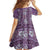 Hawaii Vintage Violet Hibiscus Tapa Pattern Family Matching Long Sleeve Bodycon Dress and Hawaiian Shirt