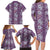 Hawaii Vintage Violet Hibiscus Tapa Pattern Family Matching Long Sleeve Bodycon Dress and Hawaiian Shirt