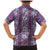 Hawaii Vintage Violet Hibiscus Tapa Pattern Family Matching Mermaid Dress and Hawaiian Shirt