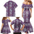 Hawaii Vintage Violet Hibiscus Tapa Pattern Family Matching Mermaid Dress and Hawaiian Shirt