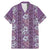 Hawaii Vintage Violet Hibiscus Tapa Pattern Family Matching Mermaid Dress and Hawaiian Shirt