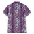 Hawaii Vintage Violet Hibiscus Tapa Pattern Family Matching Mermaid Dress and Hawaiian Shirt