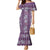 Hawaii Vintage Violet Hibiscus Tapa Pattern Family Matching Mermaid Dress and Hawaiian Shirt