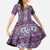 Hawaii Vintage Violet Hibiscus Tapa Pattern Family Matching Off The Shoulder Long Sleeve Dress and Hawaiian Shirt