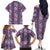 Hawaii Vintage Violet Hibiscus Tapa Pattern Family Matching Off The Shoulder Long Sleeve Dress and Hawaiian Shirt