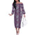 Hawaii Vintage Violet Hibiscus Tapa Pattern Family Matching Off The Shoulder Long Sleeve Dress and Hawaiian Shirt