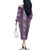 Hawaii Vintage Violet Hibiscus Tapa Pattern Family Matching Off The Shoulder Long Sleeve Dress and Hawaiian Shirt