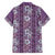 Hawaii Vintage Violet Hibiscus Tapa Pattern Family Matching Off Shoulder Maxi Dress and Hawaiian Shirt