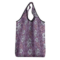 Hawaii Vintage Violet Hibiscus Tapa Pattern Grocery Bag LT05 - Polynesian Pride