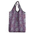 Hawaii Vintage Violet Hibiscus Tapa Pattern Grocery Bag