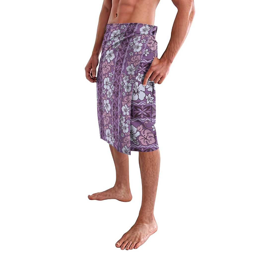 Hawaii Vintage Violet Hibiscus Tapa Pattern Lavalava LT05 - Polynesian Pride