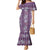 Hawaii Vintage Violet Hibiscus Tapa Pattern Mermaid Dress