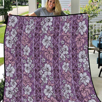 Hawaii Vintage Violet Hibiscus Tapa Pattern Quilt LT05 Violet - Polynesian Pride