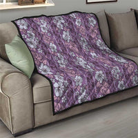 Hawaii Vintage Violet Hibiscus Tapa Pattern Quilt LT05 - Polynesian Pride