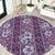 Hawaii Vintage Violet Hibiscus Tapa Pattern Round Carpet