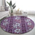 Hawaii Vintage Violet Hibiscus Tapa Pattern Round Carpet