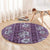 Hawaii Vintage Violet Hibiscus Tapa Pattern Round Carpet