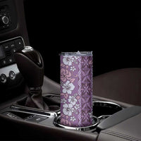 Hawaii Vintage Violet Hibiscus Tapa Pattern Skinny Tumbler LT05 - Polynesian Pride