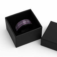 Hawaii Vintage Violet Hibiscus Tapa Pattern Spinner Ring LT05 - Polynesian Pride