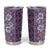 Hawaii Vintage Violet Hibiscus Tapa Pattern Tumbler Cup