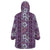 Hawaii Vintage Violet Hibiscus Tapa Pattern Wearable Blanket Hoodie