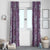 Hawaii Vintage Violet Hibiscus Tapa Pattern Window Curtain