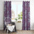 Hawaii Vintage Violet Hibiscus Tapa Pattern Window Curtain