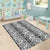 Hawaii Vintage Gray Hibiscus Tapa Pattern Area Rug