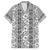 Hawaii Vintage Gray Hibiscus Tapa Pattern Family Matching Off The Shoulder Long Sleeve Dress and Hawaiian Shirt