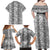 Hawaii Vintage Gray Hibiscus Tapa Pattern Family Matching Off Shoulder Maxi Dress and Hawaiian Shirt