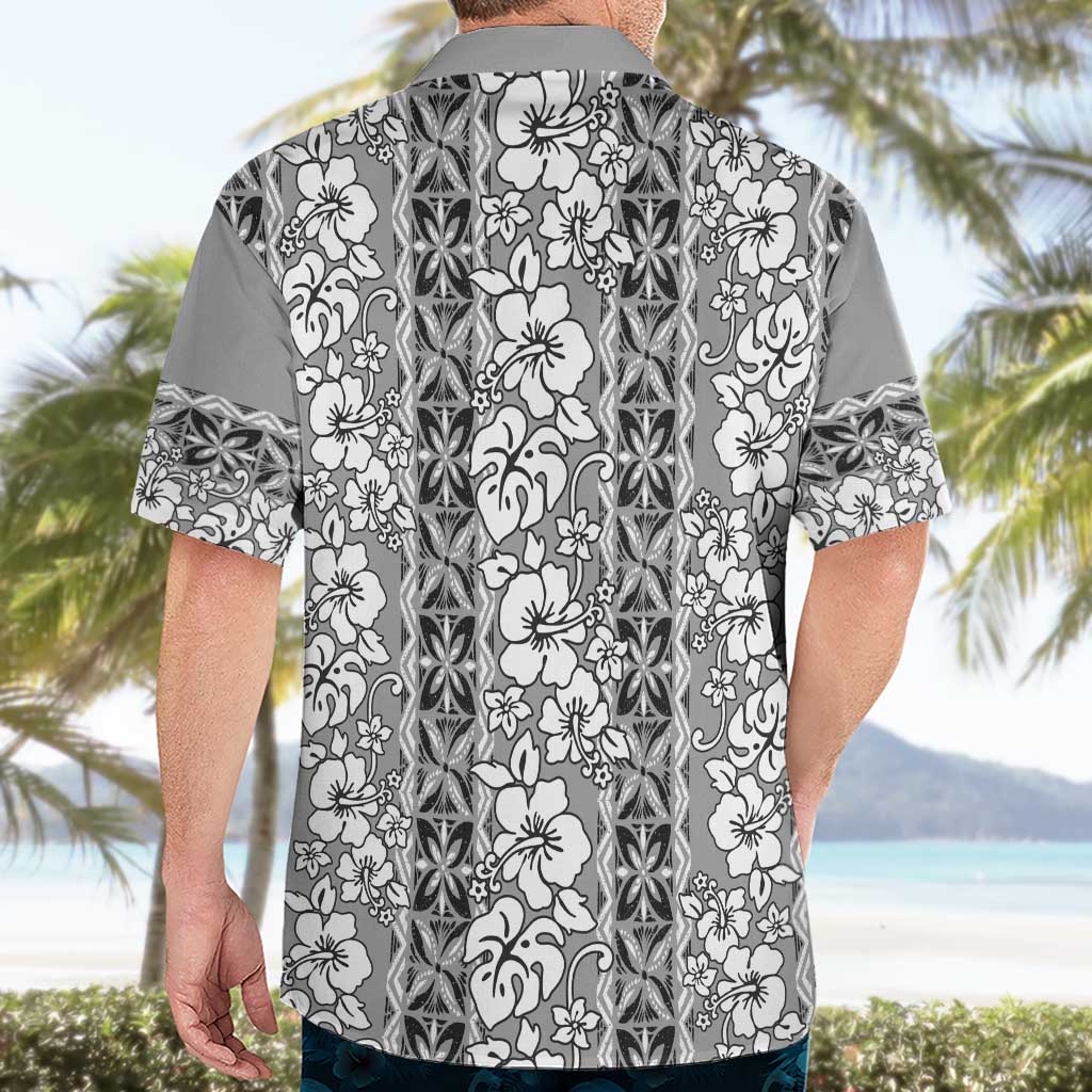 Hawaii Vintage Gray Hibiscus Tapa Pattern Hawaiian Shirt LT05 - Polynesian Pride