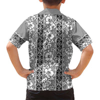 Hawaii Vintage Gray Hibiscus Tapa Pattern Hawaiian Shirt LT05 - Polynesian Pride