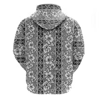 Hawaii Vintage Gray Hibiscus Tapa Pattern Hoodie LT05 - Polynesian Pride
