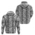 Hawaii Vintage Gray Hibiscus Tapa Pattern Hoodie