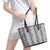 Hawaii Vintage Gray Hibiscus Tapa Pattern Leather Tote Bag