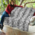 Hawaii Vintage Gray Hibiscus Tapa Pattern Quilt