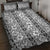 Hawaii Vintage Gray Hibiscus Tapa Pattern Quilt Bed Set