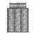 Hawaii Vintage Gray Hibiscus Tapa Pattern Quilt Bed Set