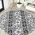 Hawaii Vintage Gray Hibiscus Tapa Pattern Round Carpet