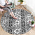 Hawaii Vintage Gray Hibiscus Tapa Pattern Round Carpet