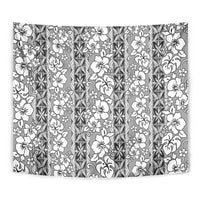 Hawaii Vintage Gray Hibiscus Tapa Pattern Tapestry LT05 - Polynesian Pride