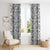 Hawaii Vintage Gray Hibiscus Tapa Pattern Window Curtain