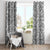 Hawaii Vintage Gray Hibiscus Tapa Pattern Window Curtain