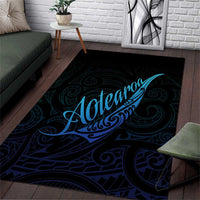 Aotearoa New Zealand Area Rug Koru Fern Blue Gradient LT05 Blue - Polynesian Pride