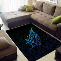 Aotearoa New Zealand Area Rug Koru Fern Blue Gradient LT05 - Polynesian Pride